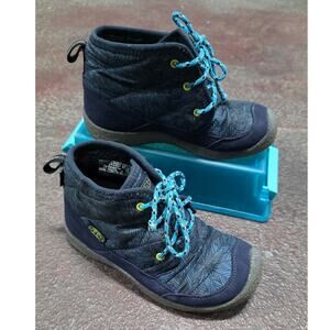 KEEN Big Kids' Howser II Waterproof Chukka Size 2Y Blue Outdoor Rubber Sole